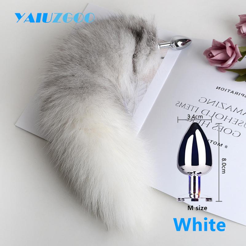 Separable Anal Plug Fox Tail Woman Cosplay Play Toy Natural Long Fox Tail Butt Plug Anal Sex Toys for Adult Products Couples