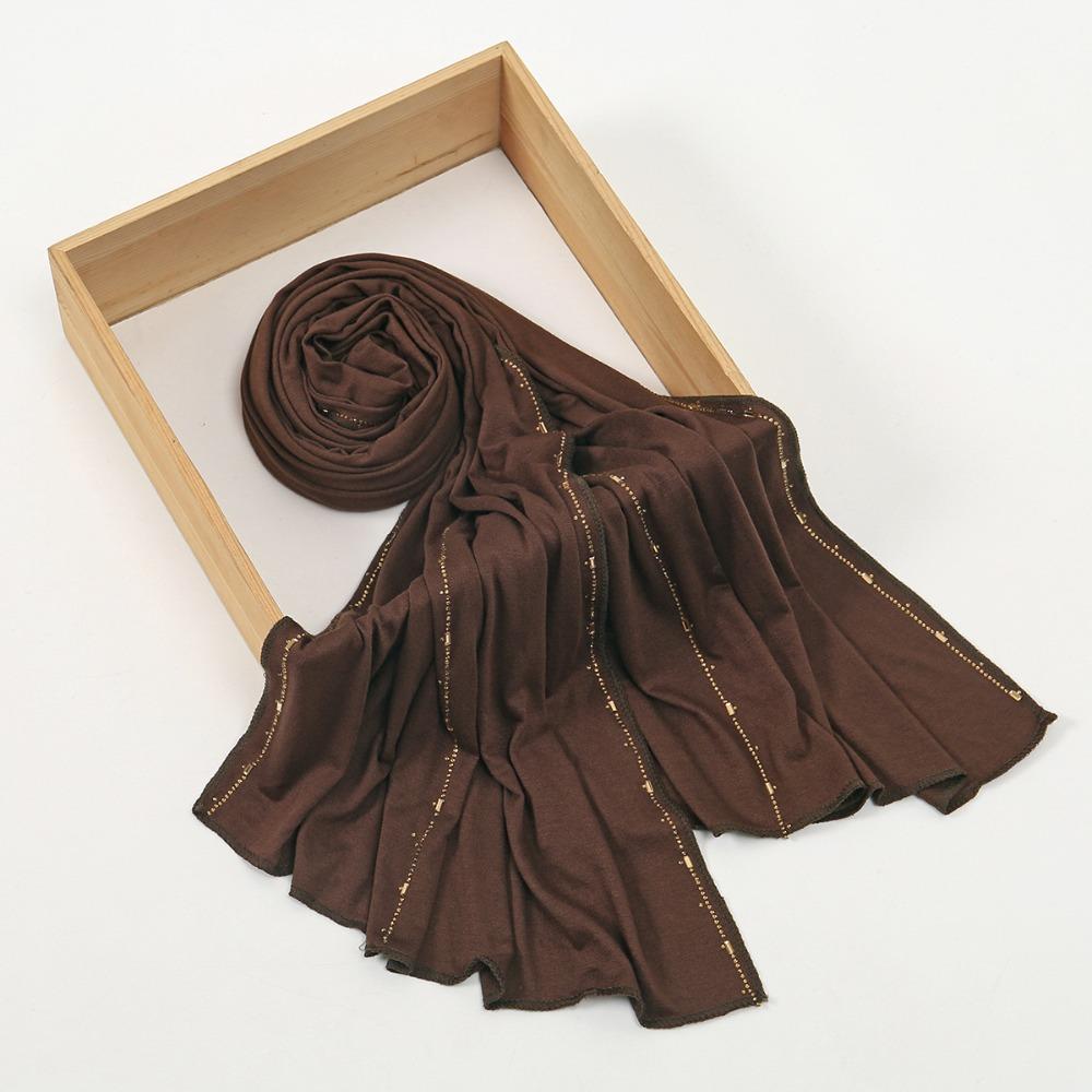 Glitter Shimmer Edge Stretch Shawl Soft Headband Turban New Headscarf For Women