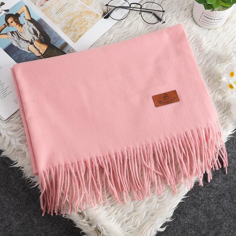 Korean Style Women's Winter Red Tassel Scarf - Imitation Cashmere Warm Gift