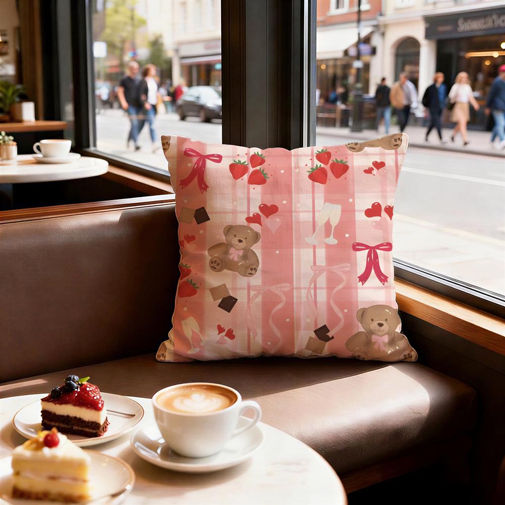 Cute Texture Cushion Cover Set of 4 Decorative Short Plush Pillow Covers for Sofa, Soft Cushion Case Cm