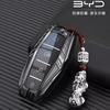 Car Zinc Alloy Leather Key Case Cover For BYD Atto 3 Han EV Dolphin Lied Tang Dm Qin PLUS Song Pro MAX Yuan Keychain Accessories