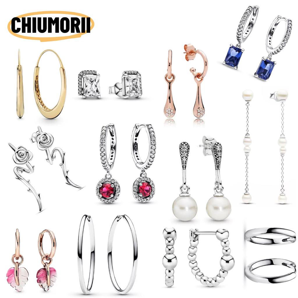 Circle Earrings Zircon Heart Earrings 100% S925 Pure Silver Women's Earrings Jewelry Suitable For Valentine's Day Gifts