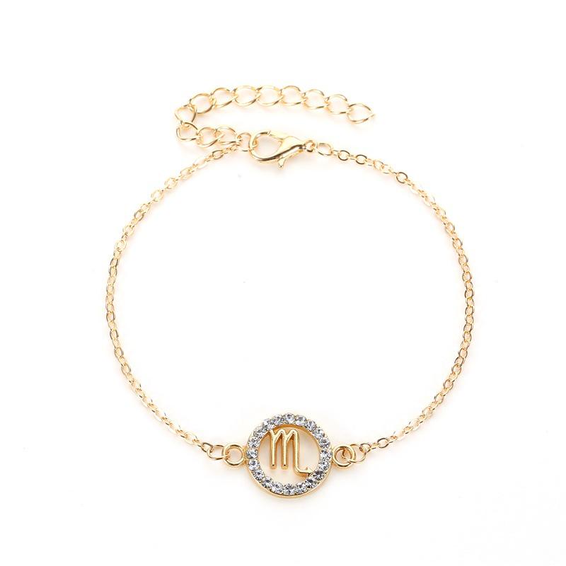Fashion Twelve Constellation Bracelet Personality Wild Round Hollow Bracelet Couple Bracelet Jewelry MIT
