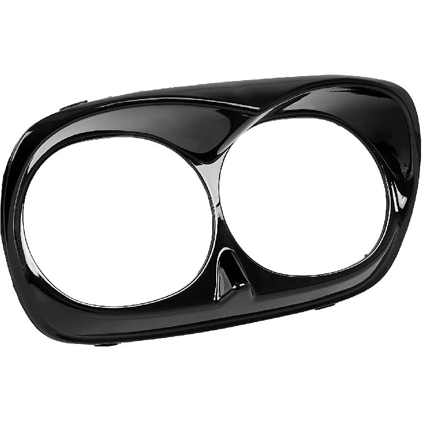 Gloss Black Motorcycle Headlamp Headlight Bezel Scowl Trim Outer Fairing for Harley Road Glide 1998-2013…