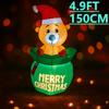 4.9FT Christmas Holiday Inflatable Yard Decor Bear In Gift Bag Toy Xmas Home Decor Ornaments Christmas Supplies Gift Decoration
