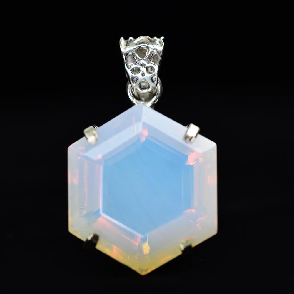

Australian Natural Opal 62 Ct CERTIFIED 925 Sterling Silver Fancy Gems Pendant MY-PD-141-NS 24.9 mm Approx.