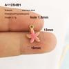 2pcs/lot Pendant Charm Fish Ocean Shark Starfish Lobster Coral Necklace Earring Stainless Steel Gold PVD Red