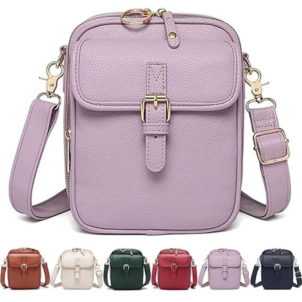 With Adjustable Removable Strap Crossbody Leather  Bag Large Capacity Phone Handbag  Gifts