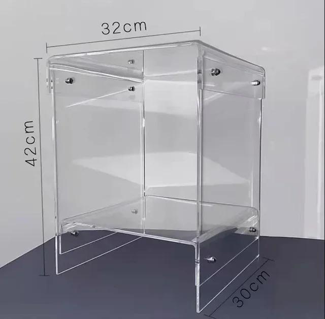 Nordic Coffee Tables Living Room Furniture Sofa Side Table Acrylic Double-deck Storage Tea Tables Transparent Bedside Table