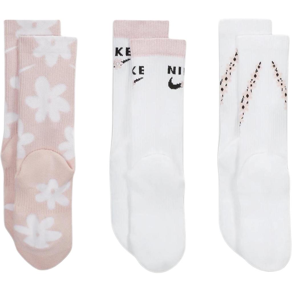 Nike Kids Socks 3 Pack, Pink/White Kids' DH6297-904