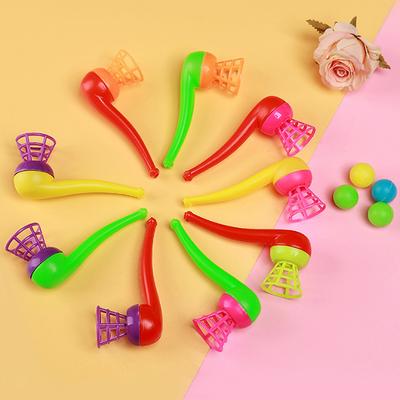 5/10/20Pcs Ball Blowing Pipe Random Color Floating Blow Suspended Ball Game Toy for Kids Birthday Party Baby Shower Gifts
