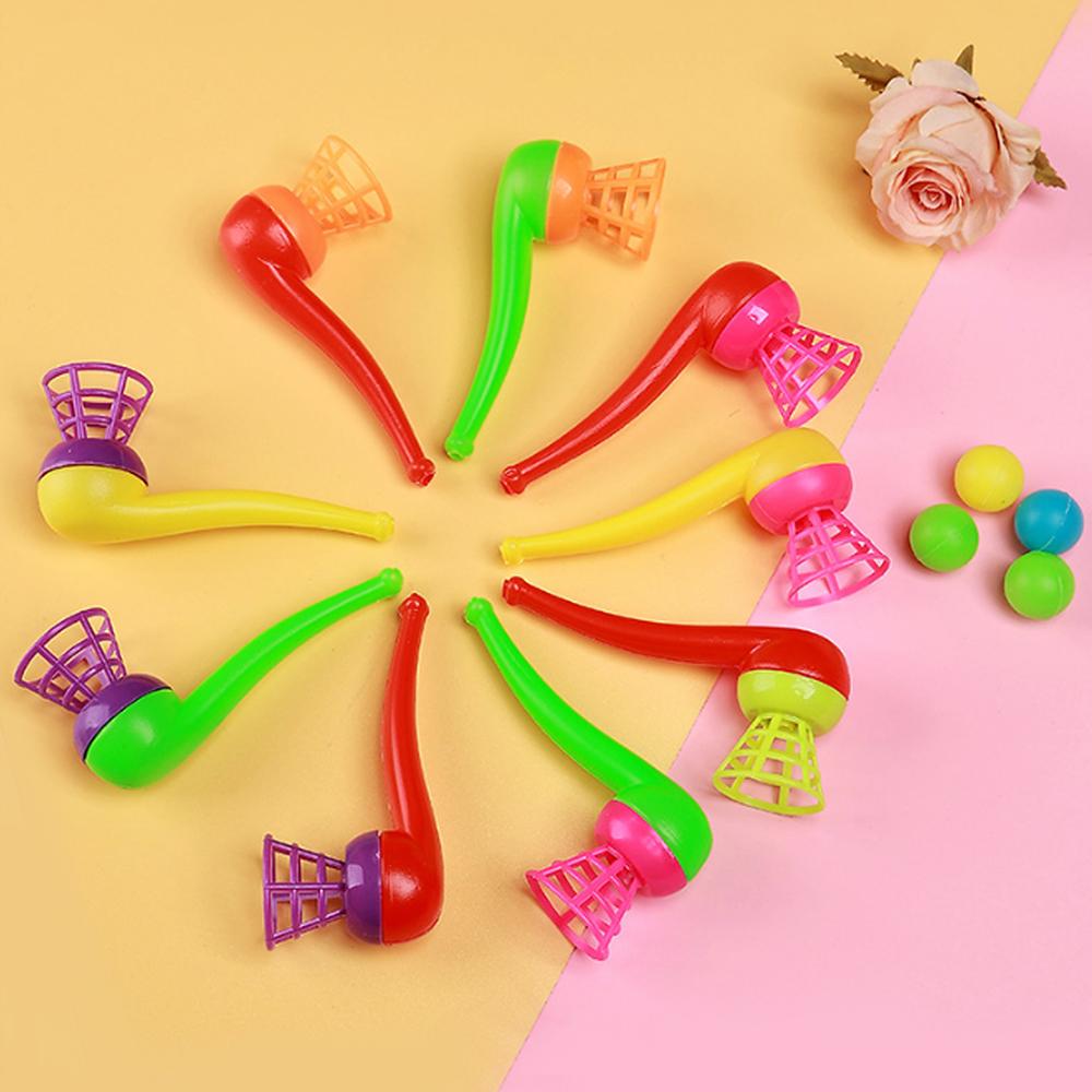 5/10/20Pcs Ball Blowing Pipe Random Color Floating Blow Suspended Ball Game Toy for Kids Birthday Party Baby Shower Gifts