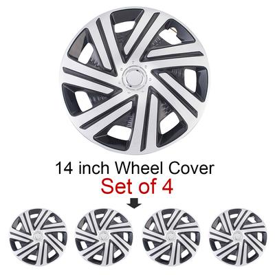 4pcs/set 14 Inch Car Wheel Trims Caps, Plastic Wheel Decorative Cap R14 Rim Center Cover FIT Aluminum Alloy Rims Hubs