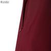 ZANZEA Women Casual Turn Down Collar Patchwork Long Sleeve Dress