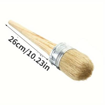 1pc Round Bristle Chalk Oil Paint Painting Wax Wooden Handle Brush Artist