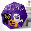1pc Happy Halloween Cat Spider Ghost Cartoon Umbrella, Portable 3-Fold Compact Umbrella, Suitable for Camping, Hiking and Travel, Ideal Easter Bi