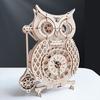Creative 3D Wooden Owl Clock Puzzle: Challenging Retro Pendulum Model