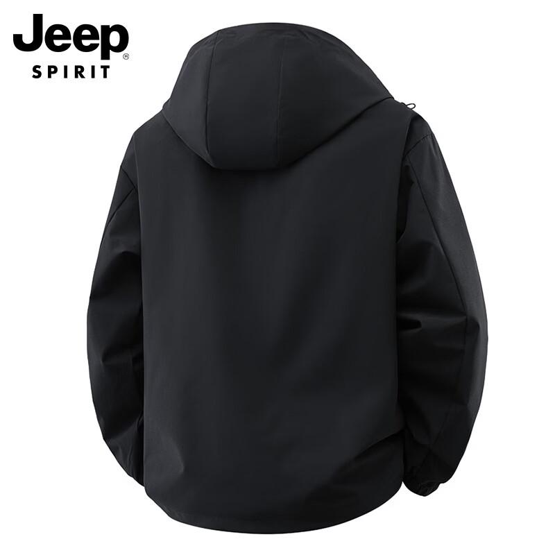 JEEP SPIRIT Men's Hooded Casual Workwear Jacket