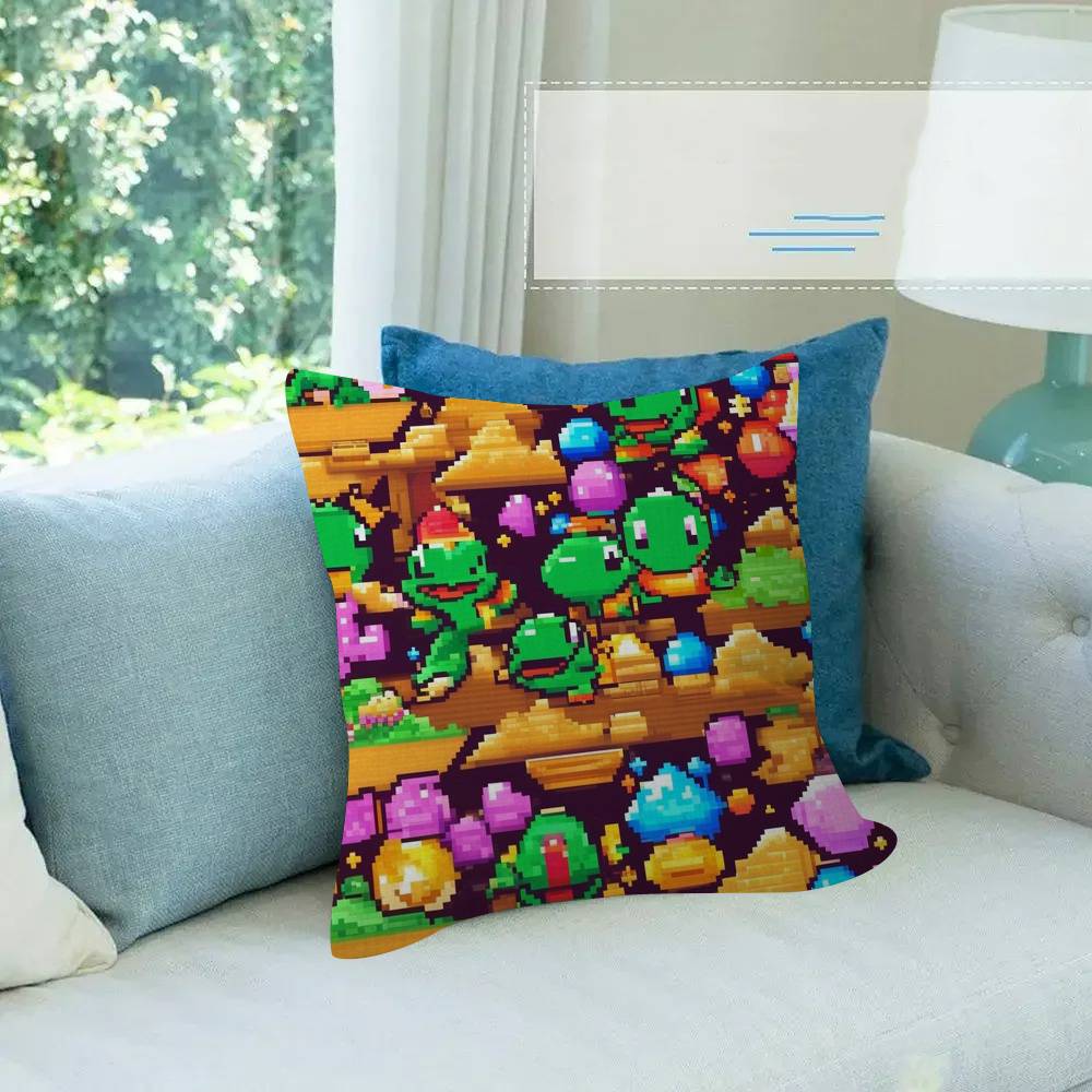 Puzzle Game BBubbles Bobble Personalized Pillow Dust Cover Bedroom Kids Party Decoration Pillowcase Birthday Children Gift