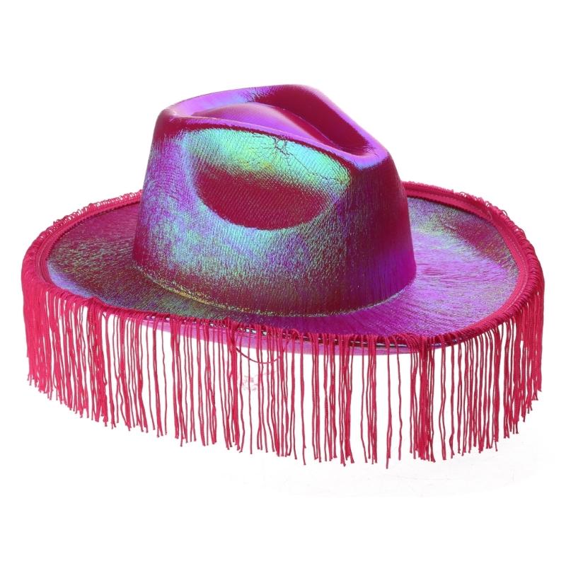 Strahlende Farbe Cowboystiefel Jazzhut für Damen Western-Cowboyhut Kirchenhut Model Show Cowboyhut Filzhut Erwachsenenmännerhut