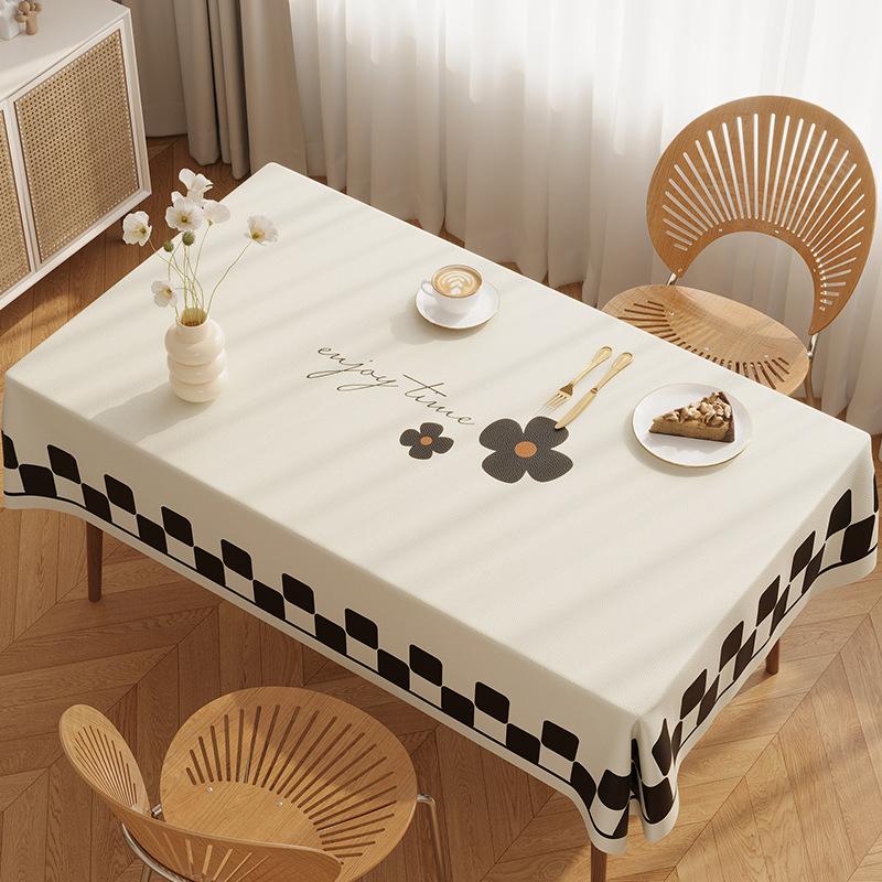 Dining Table Cloth, Tabletop Protective Pad, Waterproof, Oil-Proof, Anti-Scalding, Leave-In, Small Fresh And Versatile Rectangular Dining Table