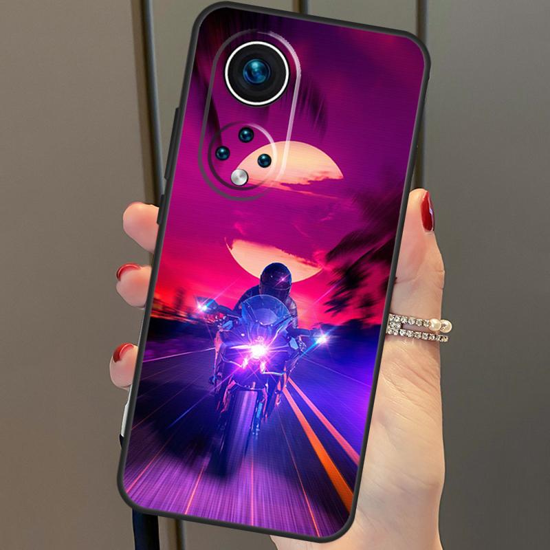 Neon Motorcycle Biker For Huawei P40 Lite P20 P30 Pro Nova 9 Nova 5T P Smart 2019 Case For Honor 50 8X 9X 10i