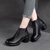 Fashion GKTINOO Genuine Leather Ankle Boots Women Shoes 2025 New Autumn Winter Round Toe Square Heel Zip Handmade Leisure Women Boots