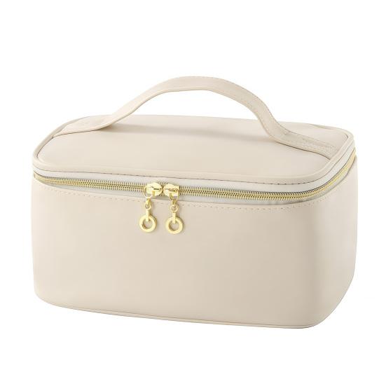 Travel Cosmetic Case Large Capacity Makeup Bag with Removable Divider Waterproof Toiletry Bag with Top Handle Cosmetic Organizer for Vacation Home