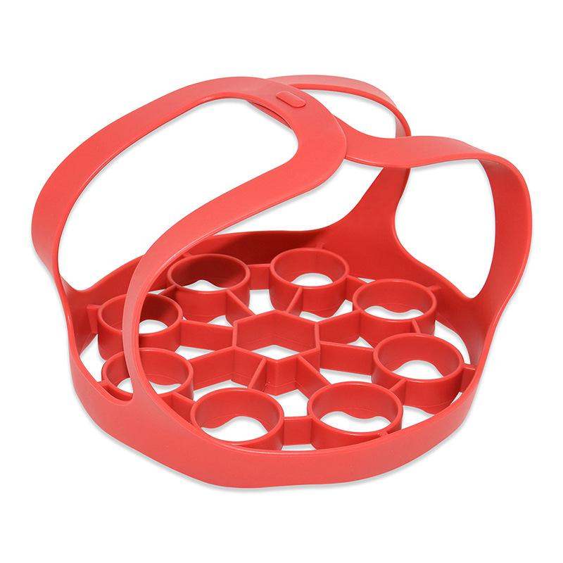 Silicone baking tray sling accessories silicone 9-hole carry basket kitchen pressure cooker steamer rack silicone egg steamer