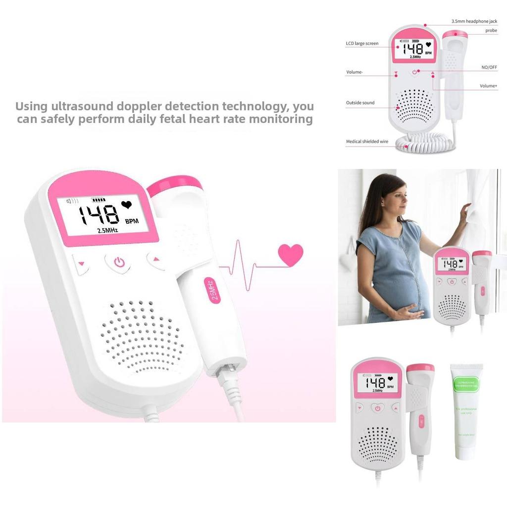 Baby Fetal Doppler Heartbeat Monitor With Sound Enhancement Gel For Expecting Moms