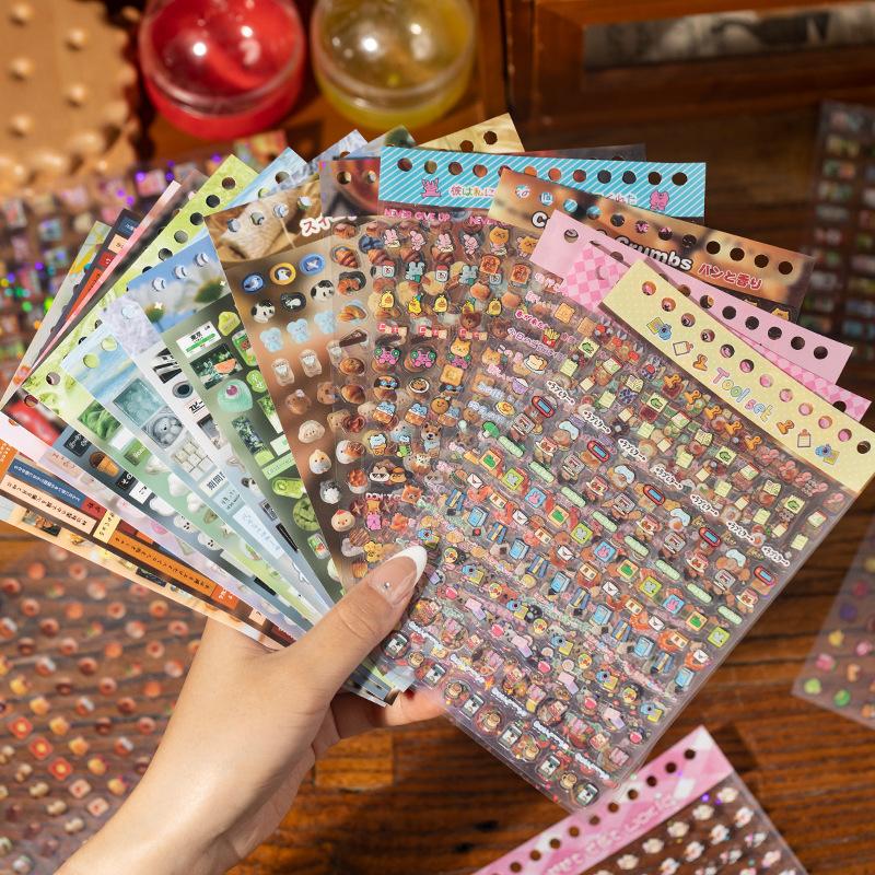 18-Sheet Retro Japanese Vintage-Style Sticker Book, Nostalgic Old-School Patterns for Journal Decoration, Scrapbooking