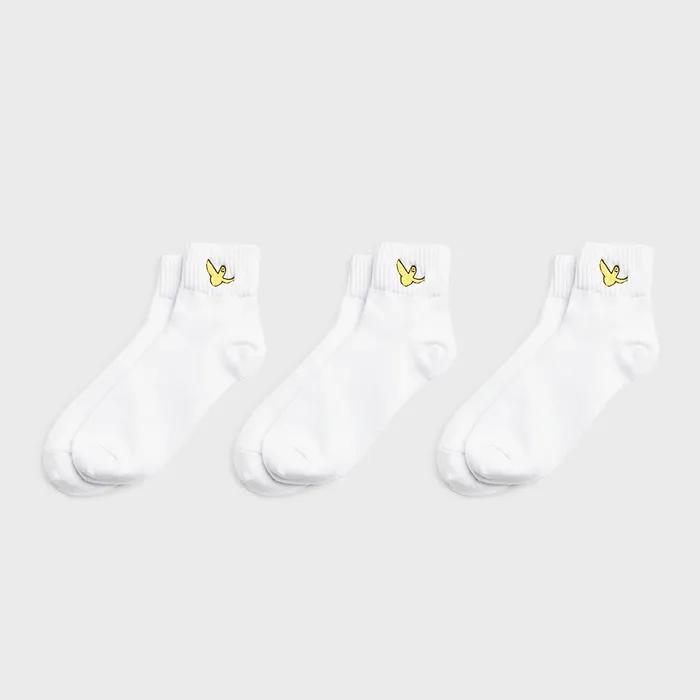 Angel Wappen Ankle Socks 3-Pack - WHITE