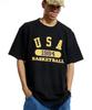 CREAM SODA LAB [2Pack] Usa Basketball T-Shirt Black (White) Black (Yellow)