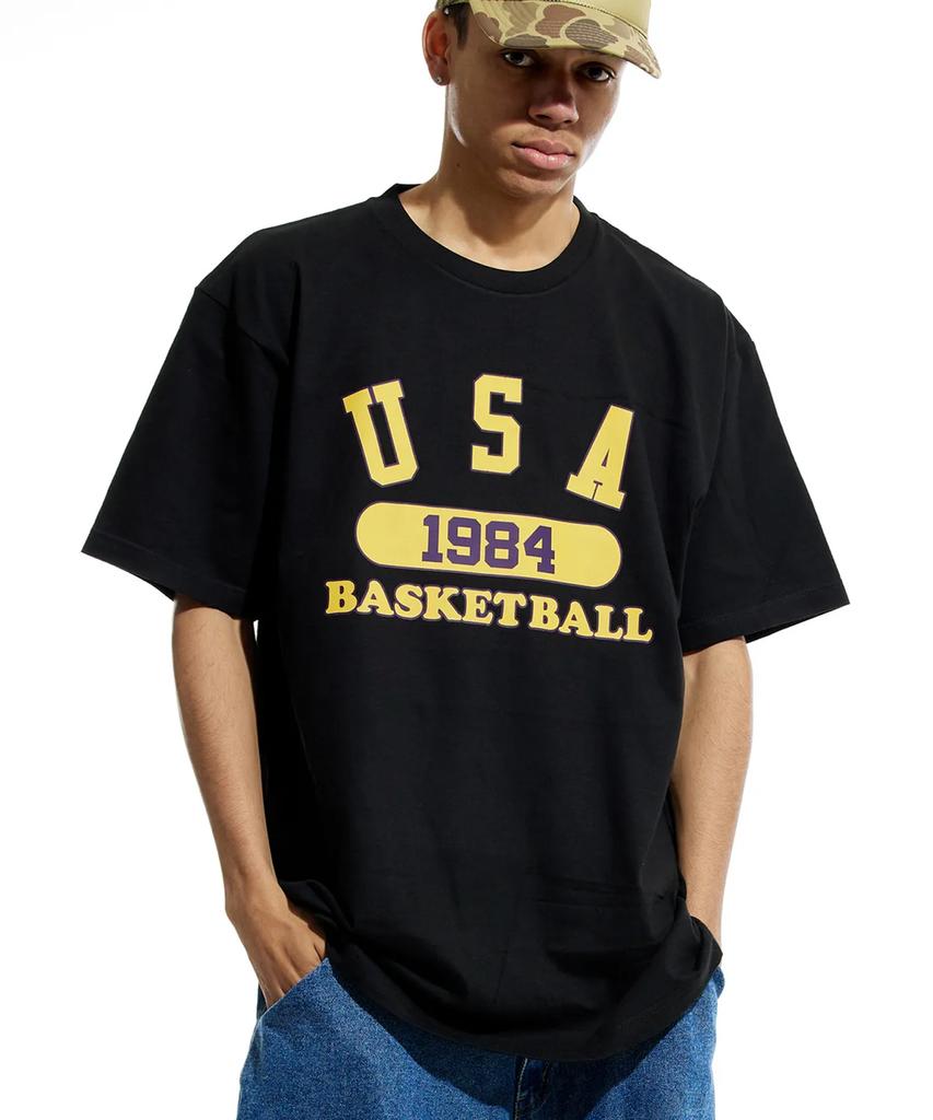 CREAM SODA LAB [2Pack] Usa Basketball T-Shirt Black (White) Black (Yellow)