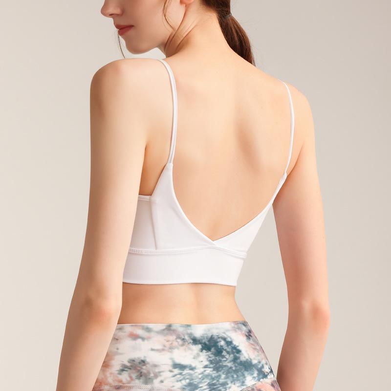 Women s Shockproof Sports Bra - Strappy Back Yoga & Pilates Fitness Top Small