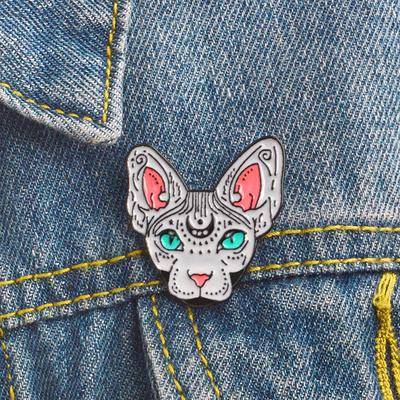 Sphynx Cat art Emalj Pins and Broscher Lapel pin ryggsäck väskor märke Gåvor