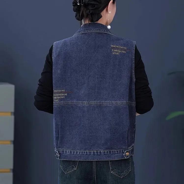 Denim Vest Vest Women's Autumn Plus Velvet Loose Casual Vest Outer Wear