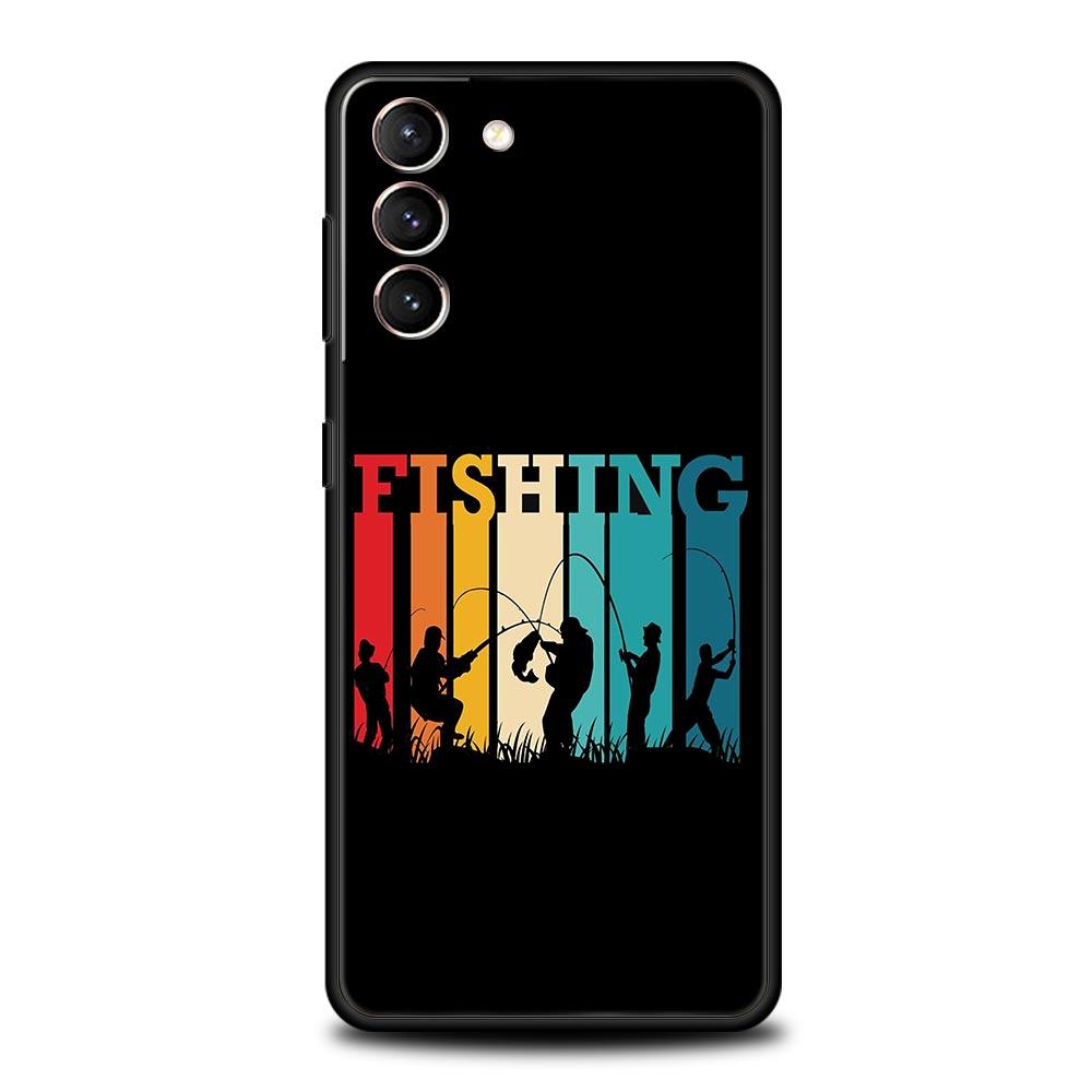 Phone Case For Samsung Galaxy S24 S23 Ultra S22 S21 S20 FE 5G S10 S10E S9 Plus S8 Soft Silicone Black Cover Carp Fishing Fish