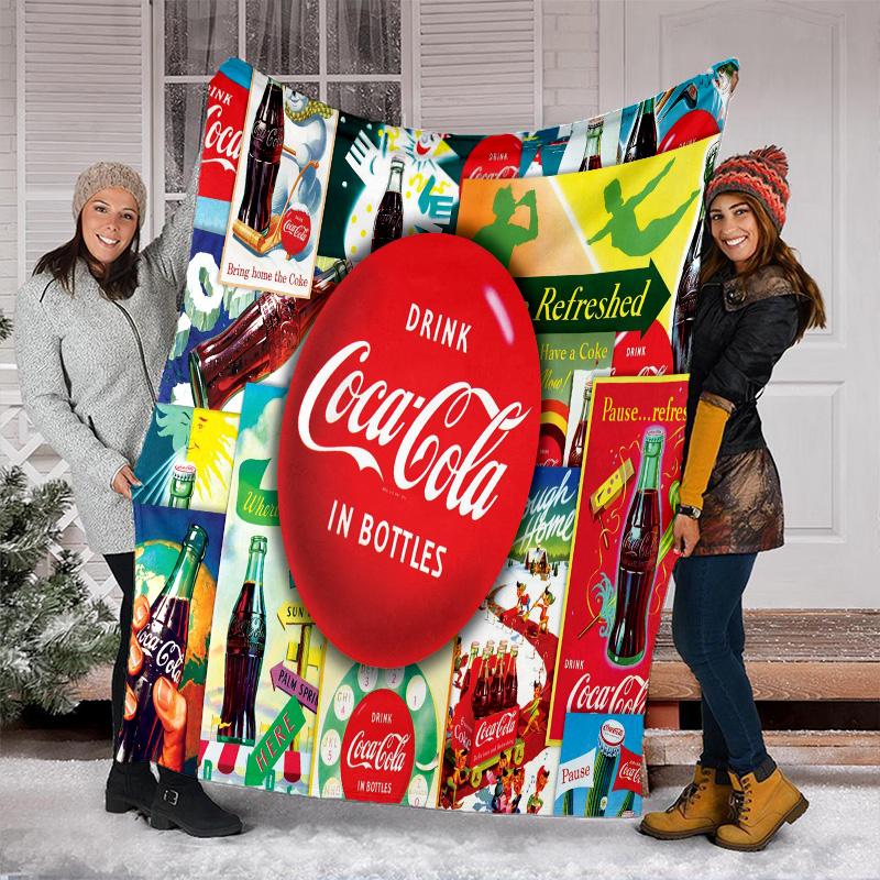 Cocacola Vintage Bottle Blanket Soft Comfortable All Seasons Perfect Sofa Office Naps Blanket Gift Idea Birthday Present Christmas Gift