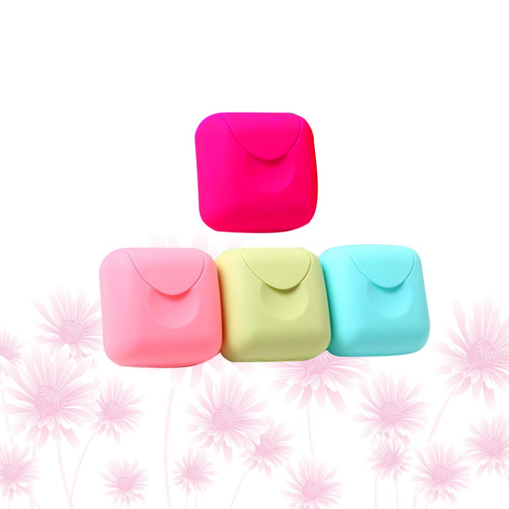 

4 шт. Водонепроницаемая мыльница Креативный держатель Тарелка с крышкой Аксессуары для ванной комнаты в спортзале Стойка для хранения Розовый поднос