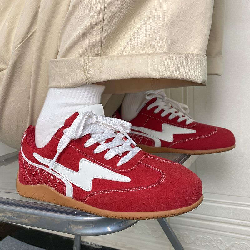 Black German Training Shoes Women's Autumn Thin-soled Sports Shoes Versatile Non-slip Flat Bottom Lightweight and Not Tired Feet Casual Shoes