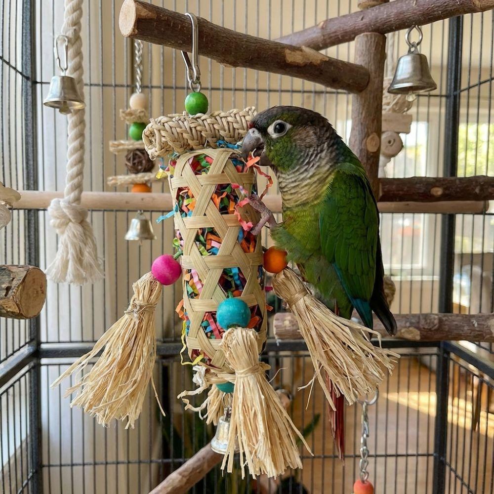 Bite Resistant Parrot Chewing Toys Shredding Crinkles Corn Husk Grinding Toy  Mental Play Training