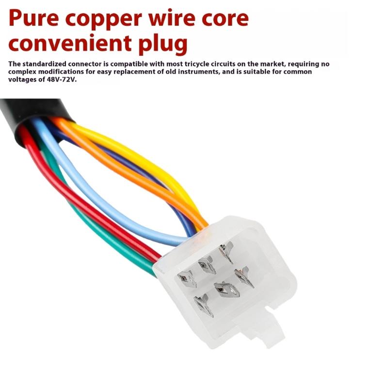 Easy Install Electric Tricycle Speedometer 48V 60V 72V Compatible LCD Panel with Battery Indicator & Odometer Function