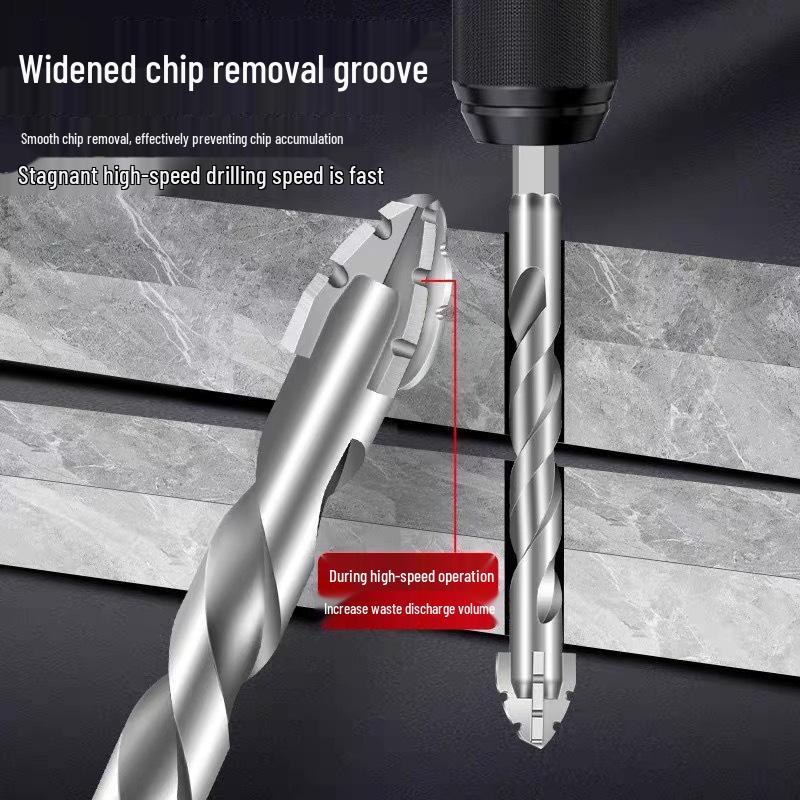 Four-Blade Serrated Drill Bit for Tile, Concrete & Glass