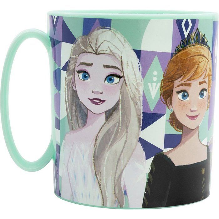 Tataway Gobelet plastique bleu Disney Frozen Elsa et Anna 350 ml compatible micro-ondes filles