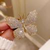 Women Brooch Butterfly Shape Rhinestone Vinatge Anti-slip Bag Coat Collar Hat Scarf Decoration Clothes Pin Party Prom Garment Jewelry