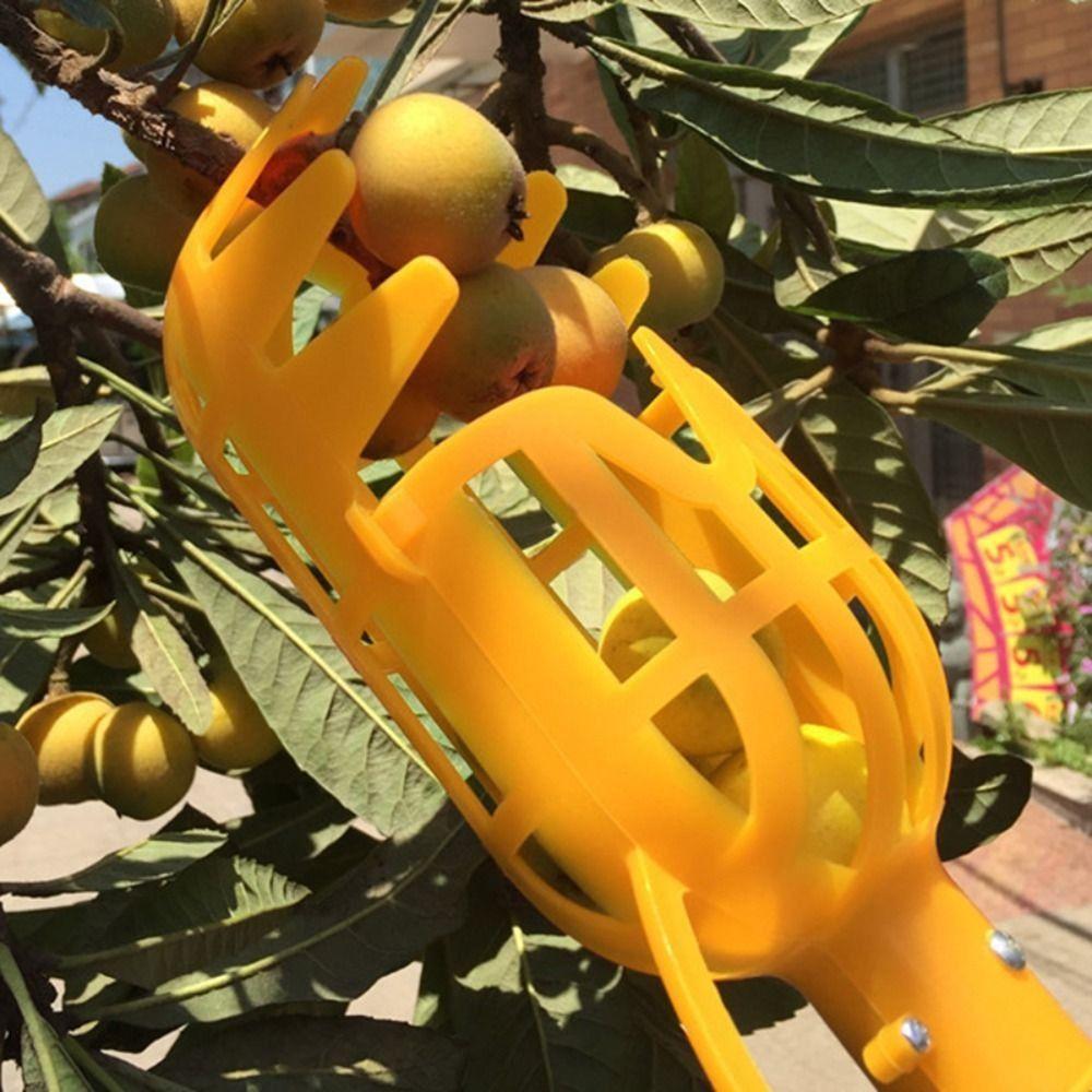 Creative Agricultural Fruit Picker Head High-altitude Plastic Fruit Picker Yellow Fruit Picking Tool Orchard