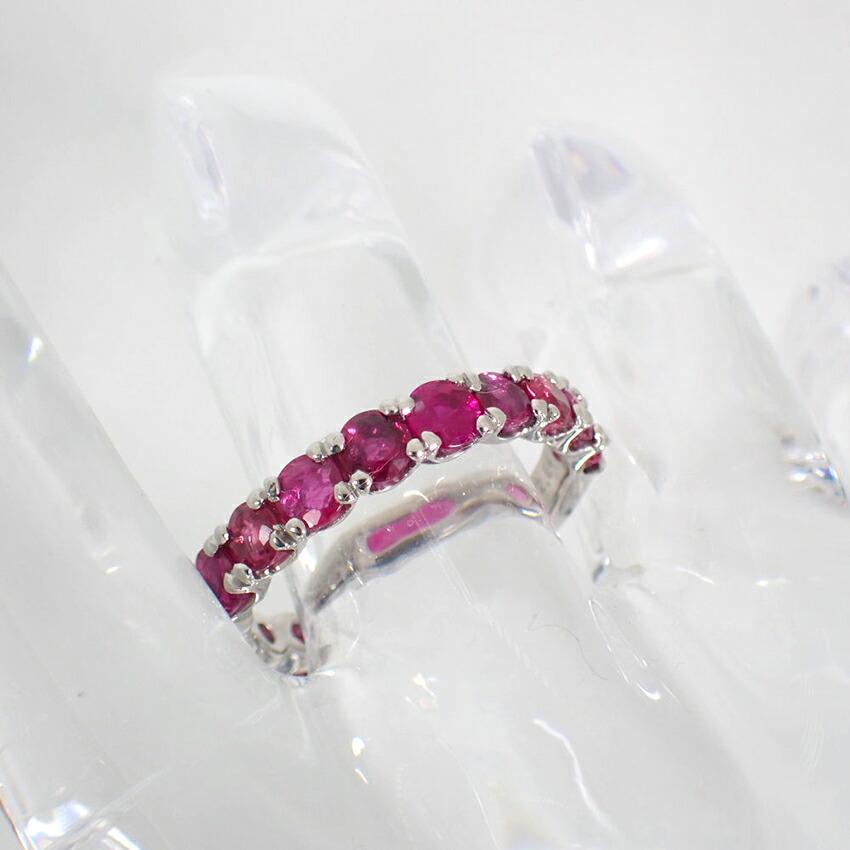 [New] Pt900 Ruby Eternity Ring/Size 13/j34-1