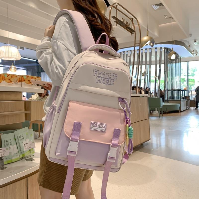 Рюкзак с цветными блоками большой вместимости — фото 3