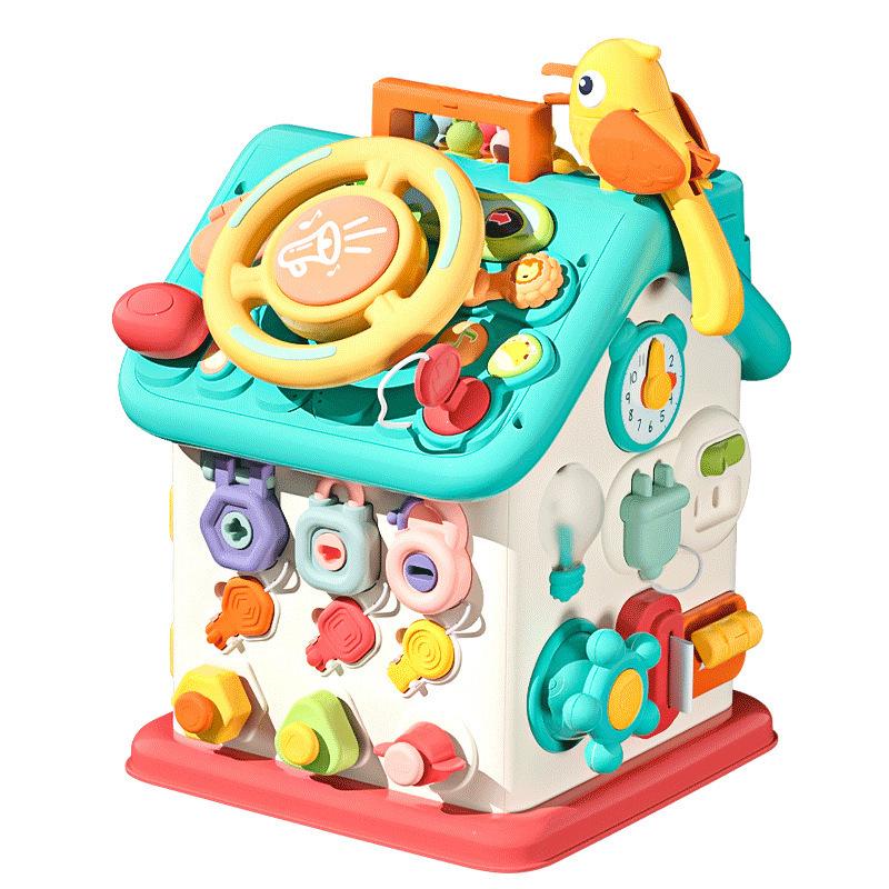 Kids' Six-Sided Activity Center: Early Learning Shape Recognition & Multi-Functional Game Box